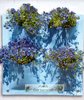 Pflanzenwand Blau mit 4 Taschen